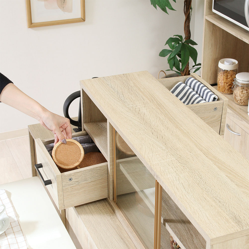 収納ラック木製 2段 カウンター収納 L1038（商品番号：fl1038）の通販