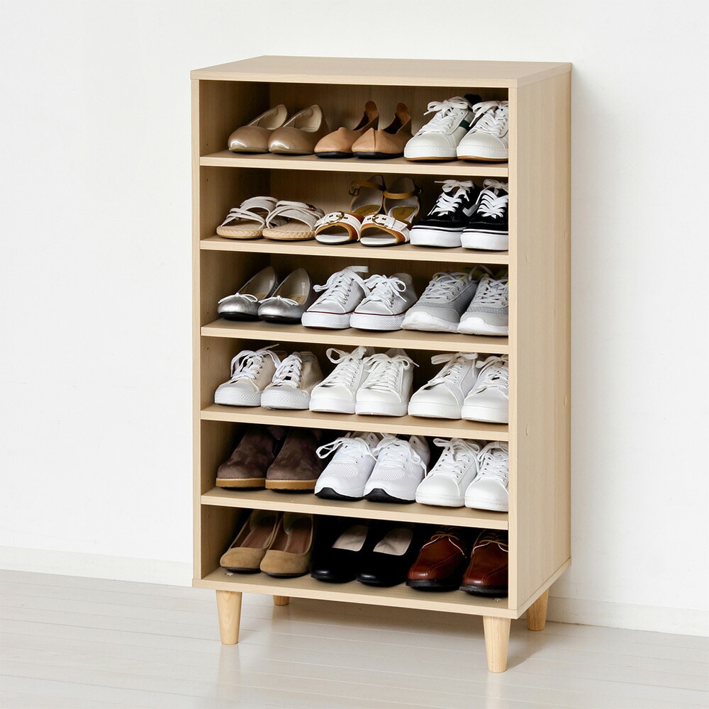 シューズボックス クロシオ 幅60×奥行36×高さ104.5cm 木製 下駄