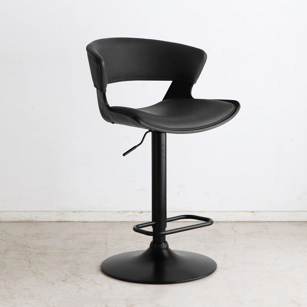 カウンターチェア黒 　背もたれ付き。 カウンターチェア 東馬 背もたれ付き ハイチェア バーチェア LCI（商品