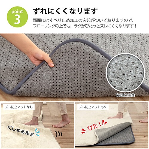 下敷きマット イケヒコ 2畳 180×180×厚さ3cm ラグマット NC30180（商品