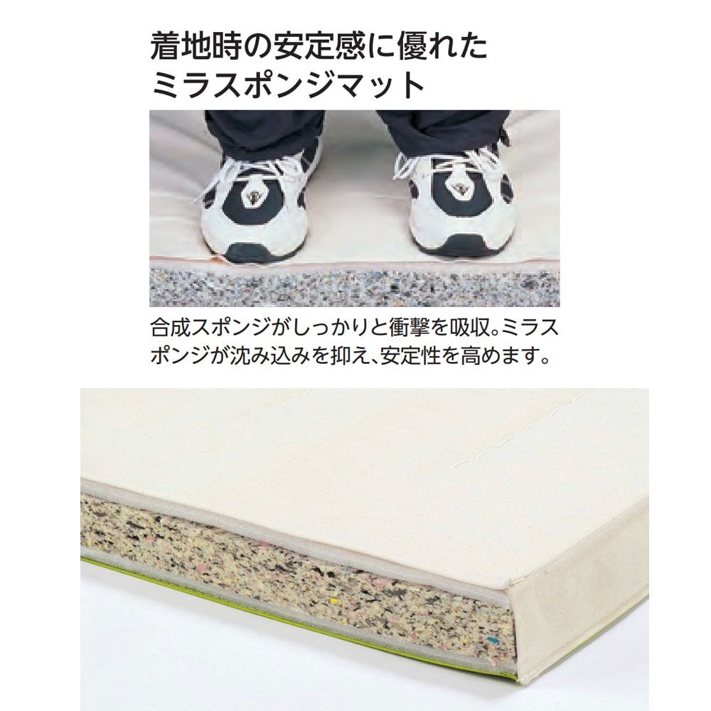 体操マット エバニュー ミラスポンジマット 滑止付 幅120×長さ240×厚さ