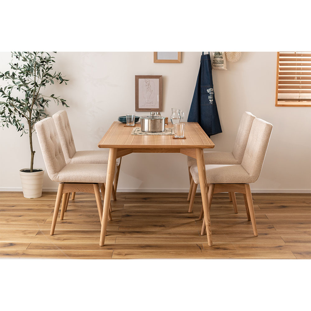 ダイニングチェア 回転式 肘なし 布張り デスクチェア NOC-31（商品