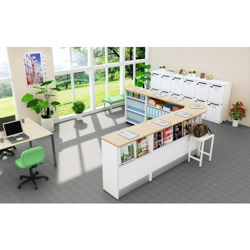 ハイカウンター 幅1200×奥行450×高さ1000mm スチール 受付カウンター