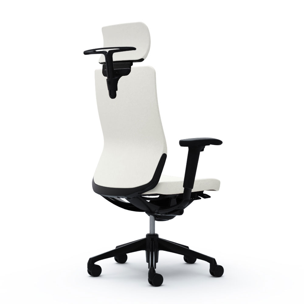オカムラ オフィスチェア コーラル エクストラハイバック クッションタイプ 固定肘 シルバーフレーム ホワイトボディ CQ4CGW LE ブラック オフィスチェア オカムラ コーラル エクストラハイバック クッション