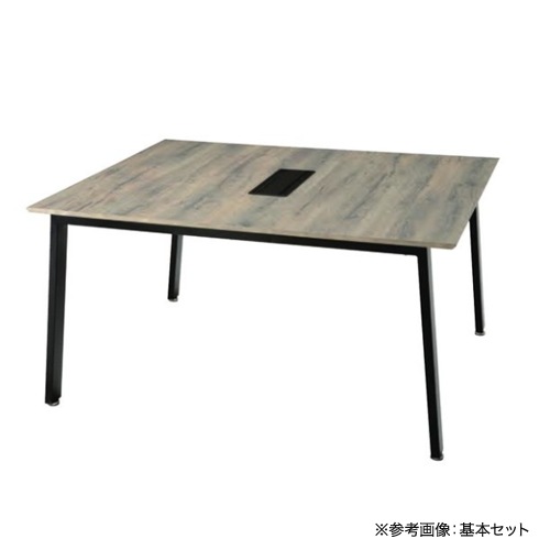 フリーアドレスデスク 増連セット 会議テーブル 幅1200×奥行1400mm