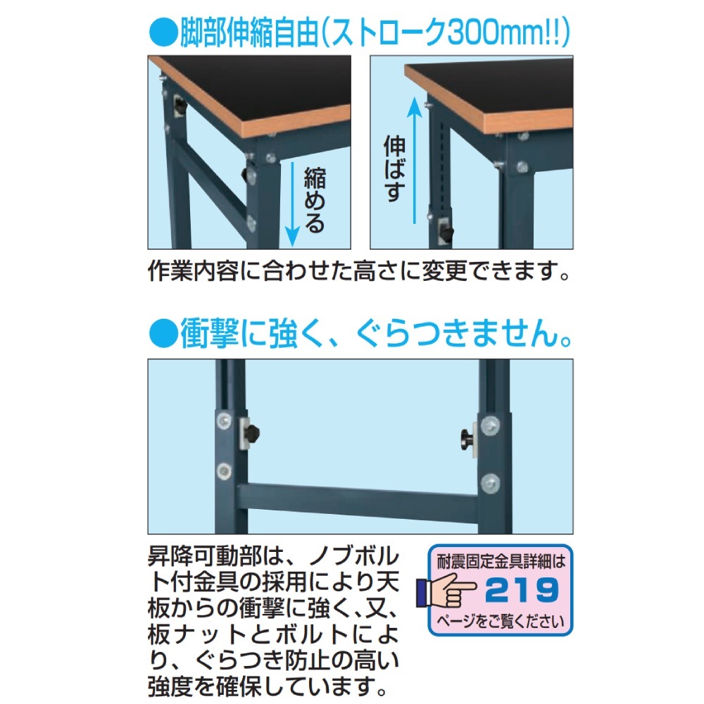 高さ調整装置台 サカエ 特殊アクリル系樹脂天板 幅700×奥行700×高さ900