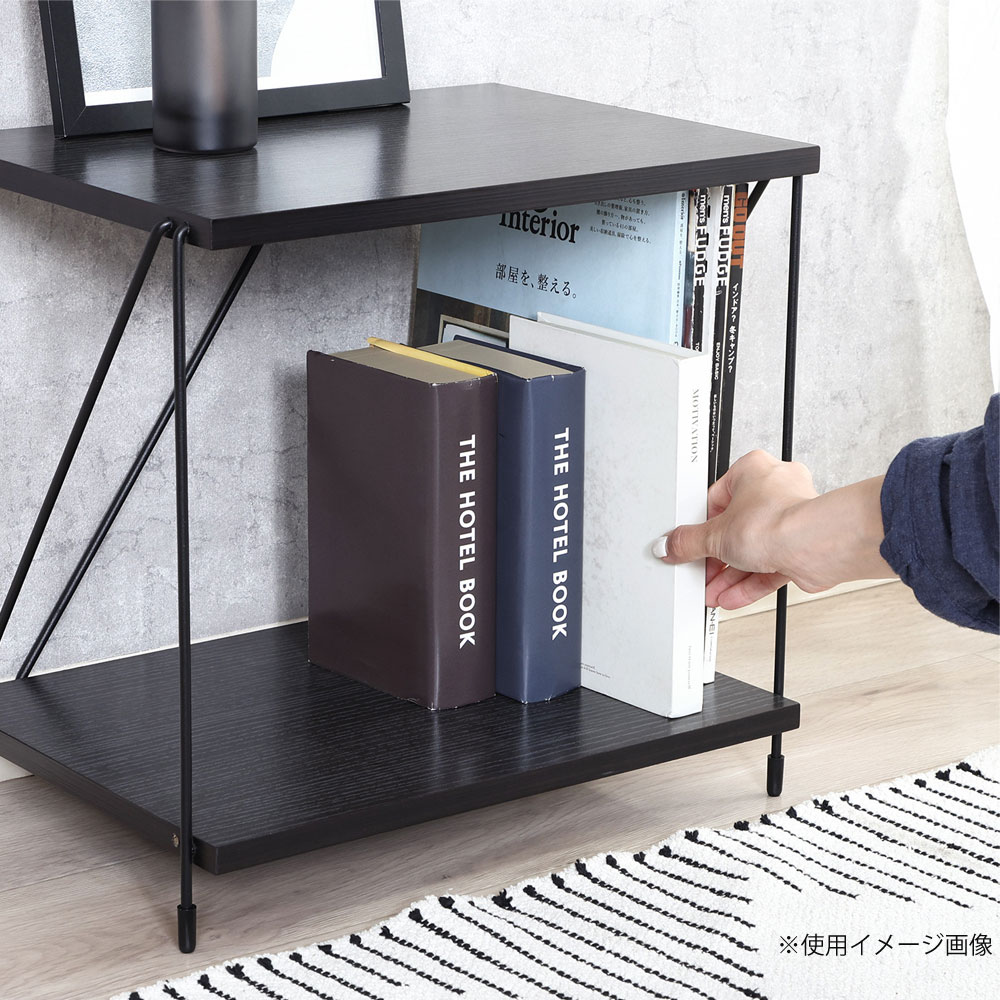 EZBOワイヤーラック2段 幅420×奥行310×高さ387mm ホワイトウォッシュ