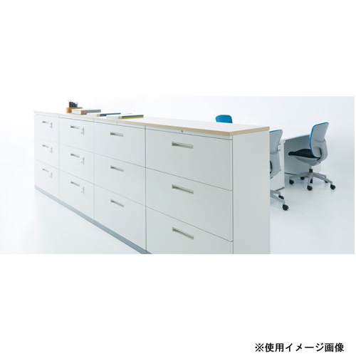 スチールキャビネット ラテラル 鍵付き 幅800×奥行450×高さ