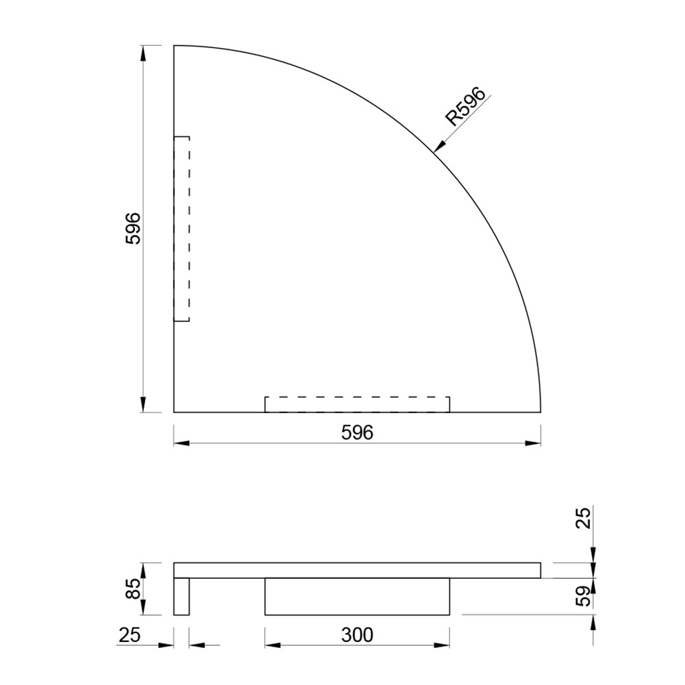 レジカウンター 連結用コーナーパーツ 奥行596mm オプション 追加