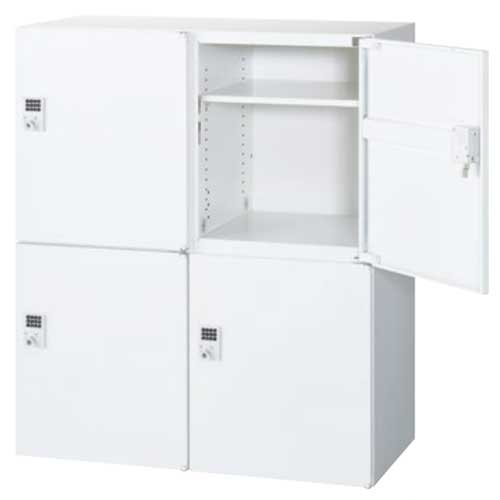 パーソナルロッカー 4人用 ボタン錠 QUWALL クウォール RW45-N410H-B