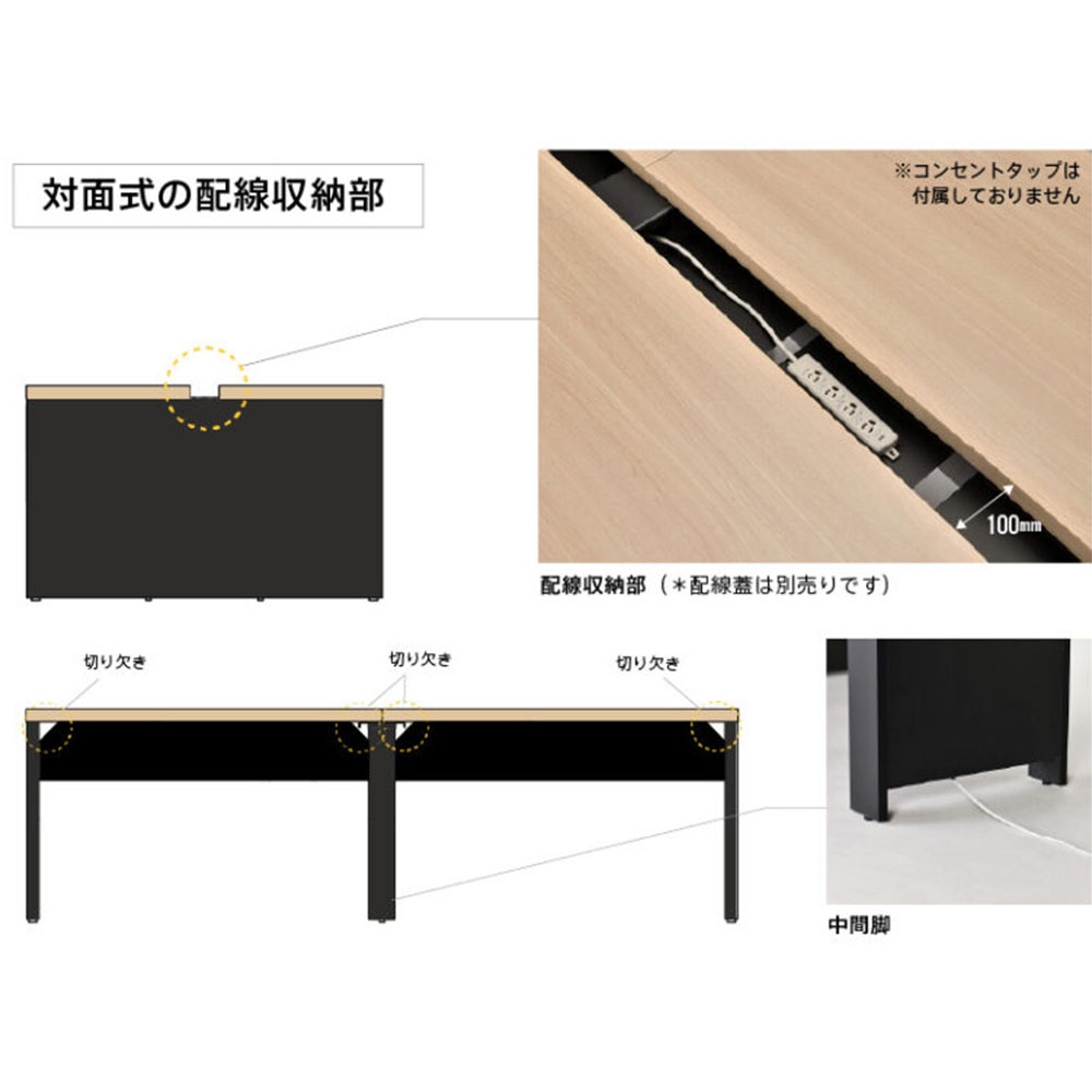 フリーアドレスデスク 幅1200×奥行1200mm オフィスデスク ワークデスク