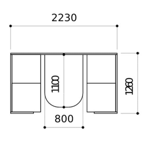 集中ブース オープン 4人用 幅2230×奥行1260×高さ1450mm 会議ブース OS
