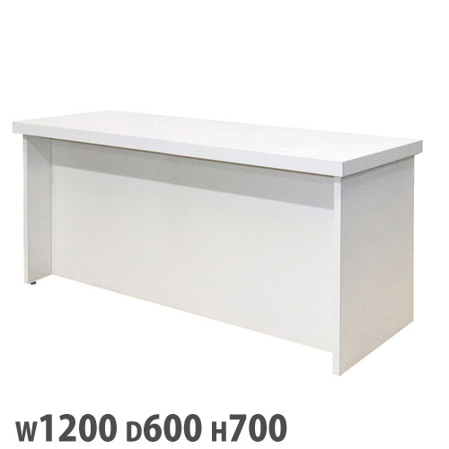 組立式ユニットカウンター ホワイト 幅1200×奥行600mm 受付カウンター インフォメーションカウンター UNC-L1260TWH