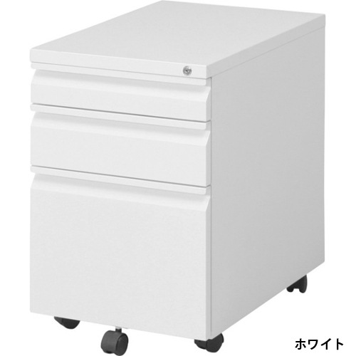デスクワゴン 3段 鍵付き サイドワゴン 袖机 KHL-355（商品番号：fkhl