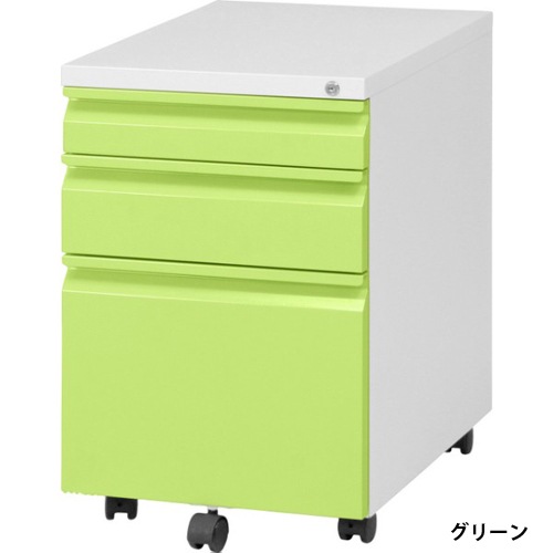 デスクワゴン 3段 鍵付き サイドワゴン 袖机 KHL-355（商品番号：fkhl