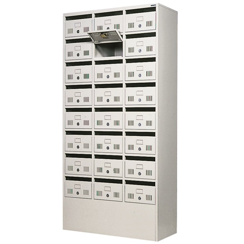 ロッカー 24人用 3列8段 シリンダー錠 メールロッカー MB-2438NA（商品 
