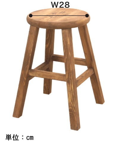 2脚セット 木製スツール 丸椅子 アンティーク