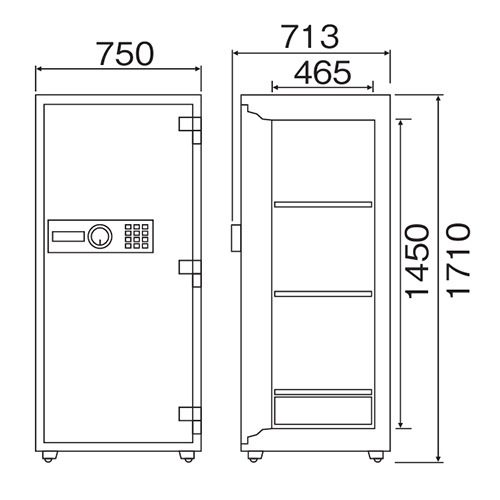 耐火金庫 384L 指紋認証 金庫 収納庫 SPS170（商品番号：ds-sps170）の