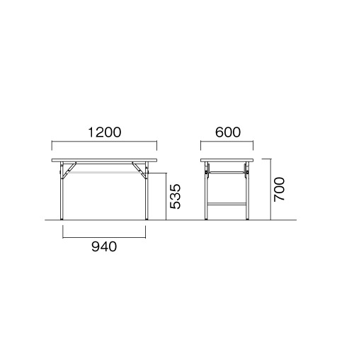 ޤꤿߥơ֥ ѥơ֥ 1200߱600߹⤵700mm ˥ KT-1260TN