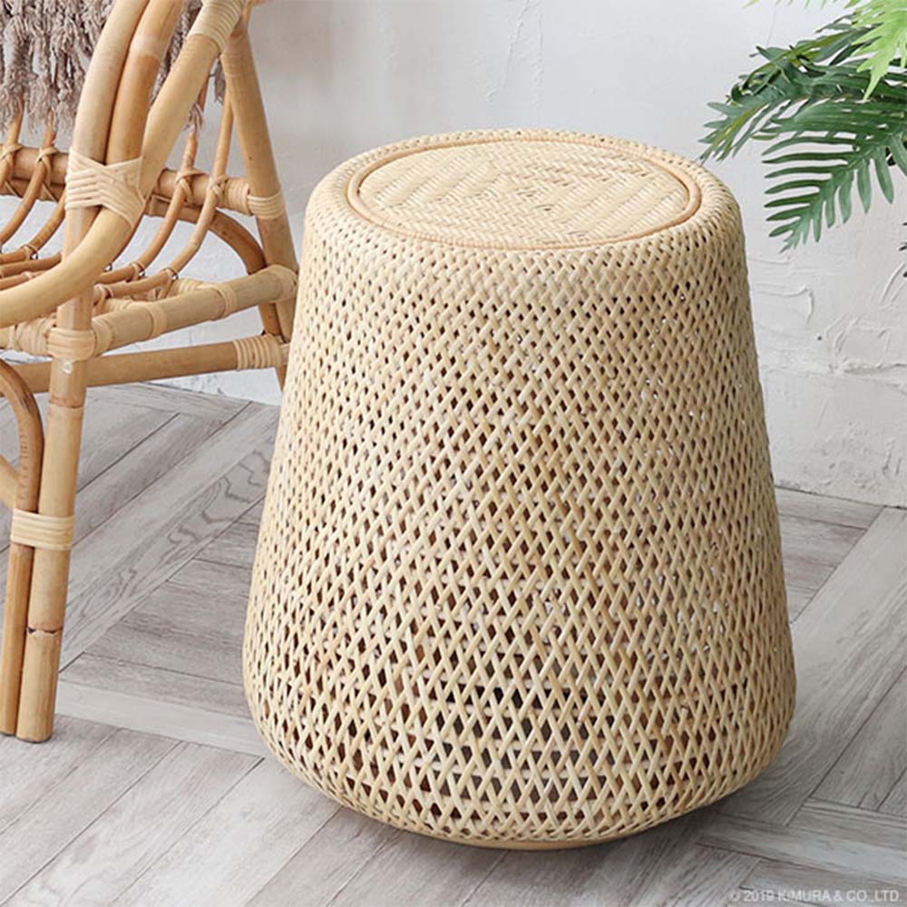 ラタン製円筒形スツール ラタンスツール 円形 籐家具 高さ41cm : リビングート ヤフー店 - 通販