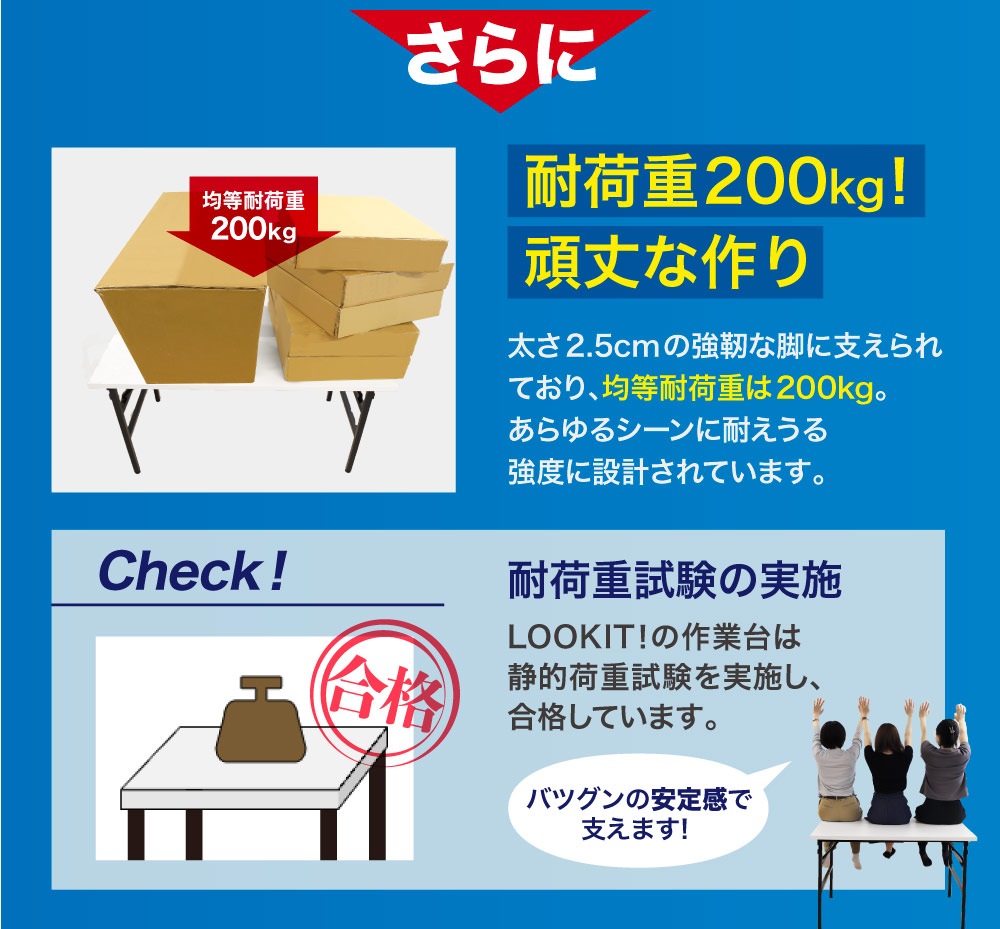 倉庫受取限定】 作業台 折りたたみ ワークテーブル 幅1200×奥行900mm