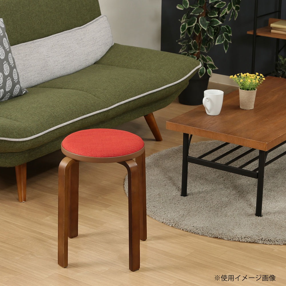 KDファブリック曲木スタッキングスツール 幅320×奥行320×高さ470mm 丸