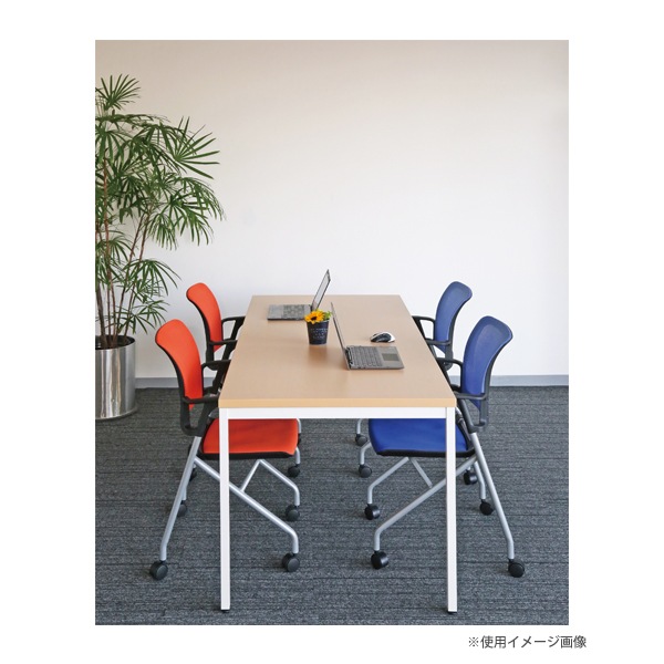 会議テーブル 幅2100×奥行800×高さ720mm グレー ナチュラル 会議用