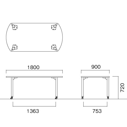 ں1ߎΎߎ5/1722 ߡƥ󥰥ơ֥ ܡȷ 1800߱900mm ŷ ĥơ֥ MDL-1890BC