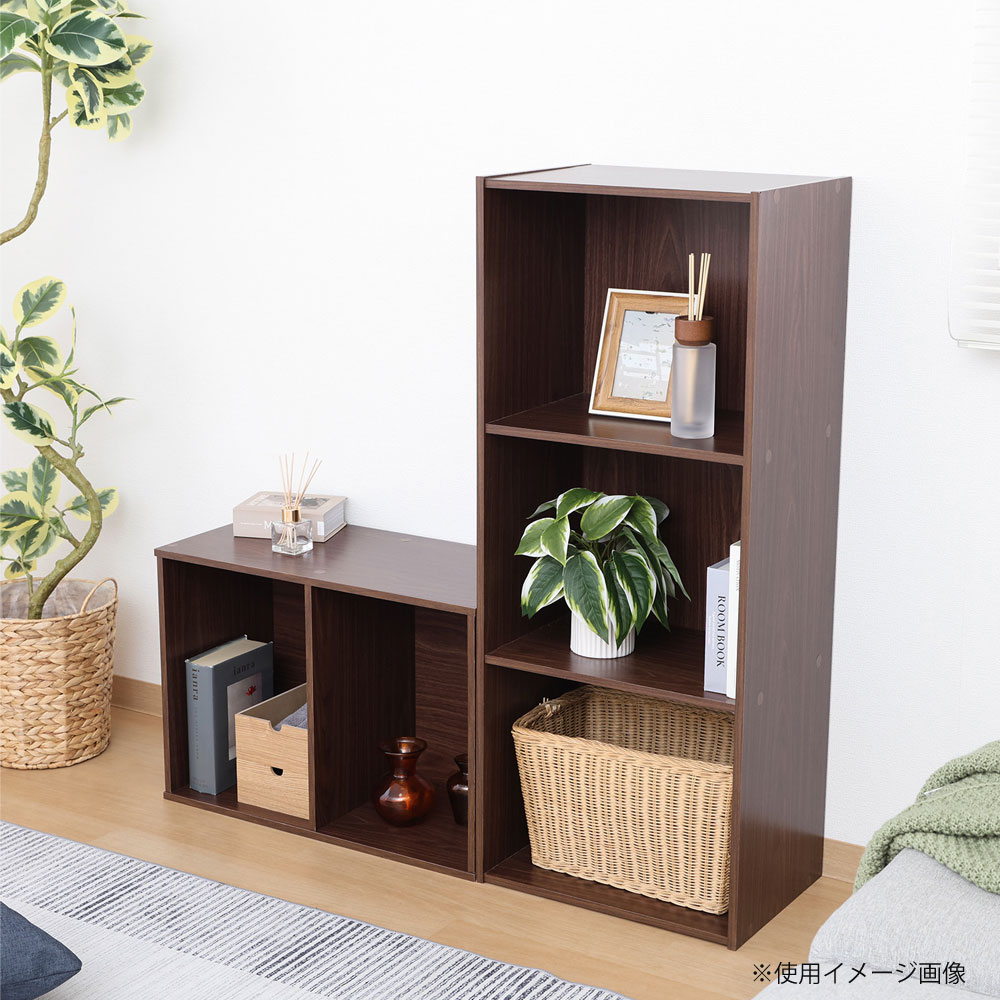 カラーボックス3段 2個セット 幅418×奥行290×高さ890mm 収納ボックス