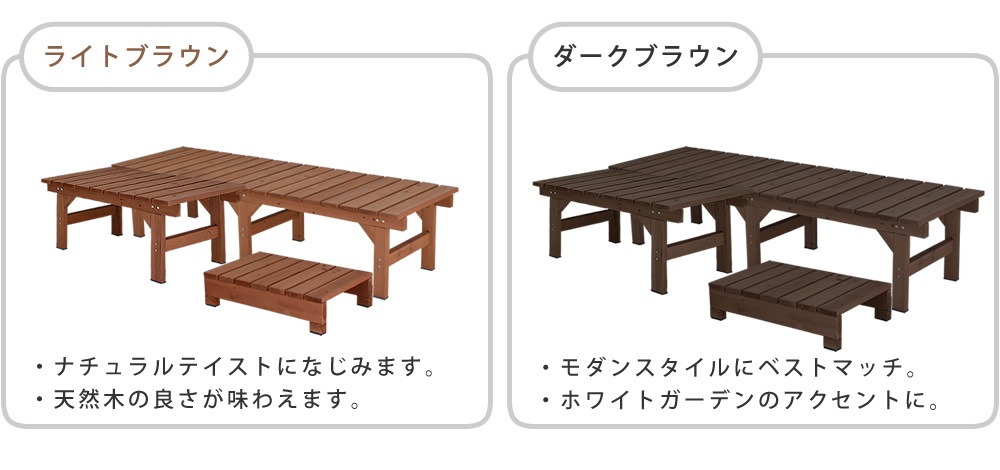 縁台 連結3点セット 木製 ベンチ デッキ縁台 DE-17455-3PSET（商品番号