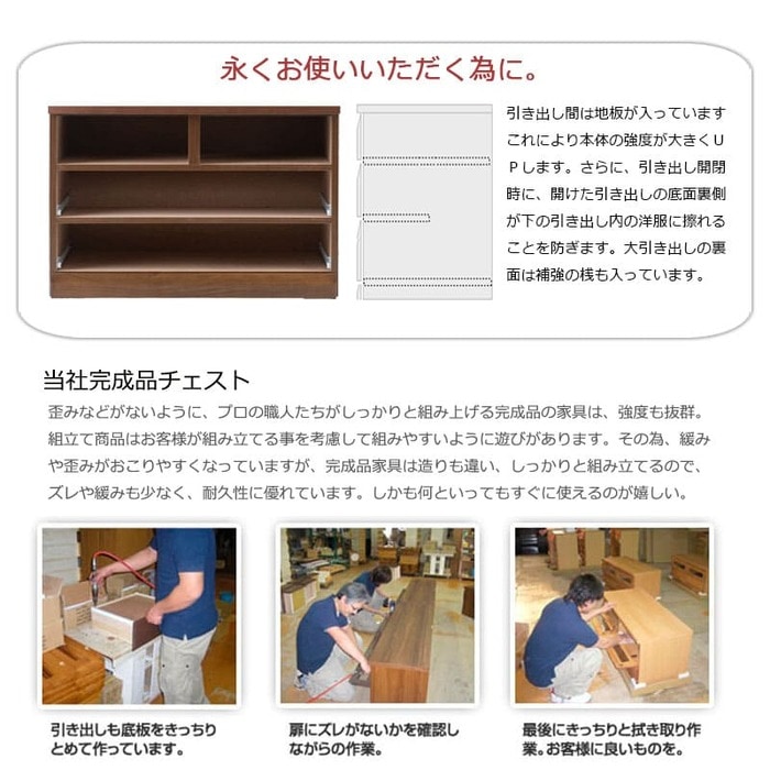 クローゼットチェスト キャスター付き 3段 幅99×奥行40.5×高さ