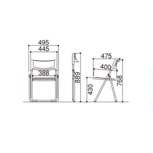 パイプ椅子 折りたたみチェア アルミフレーム SS-A027N（商品番号：59
