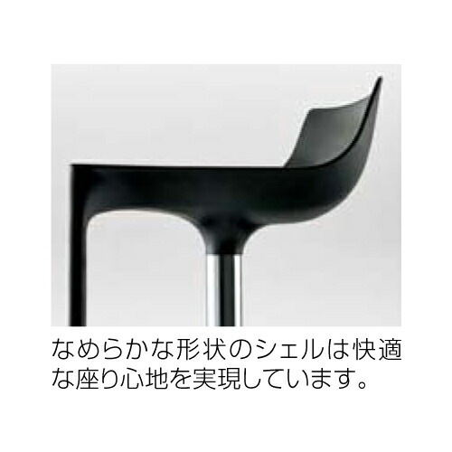 カウンターチェア ブラックシェル クロームメッキ脚タイプ ハイチェア