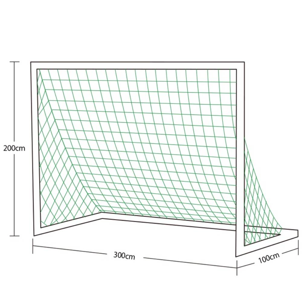 ミニサッカーゴールネット 2枚1組 エバニュー 幅300×奥行100×高さ200cm