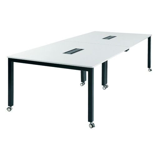 会議用テーブル 基本セット キャスター付 幅2400×奥行1200mm 会議