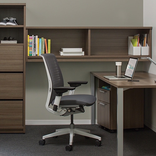 シンクチェア Steelcase ブラックフレーム オフィスチェア デスク