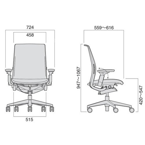 シンクチェア Steelcase ブラックフレーム オフィスチェア デスク