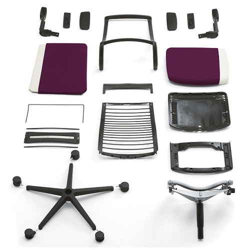 シンクチェア Steelcase ブラックフレーム オフィスチェア デスク