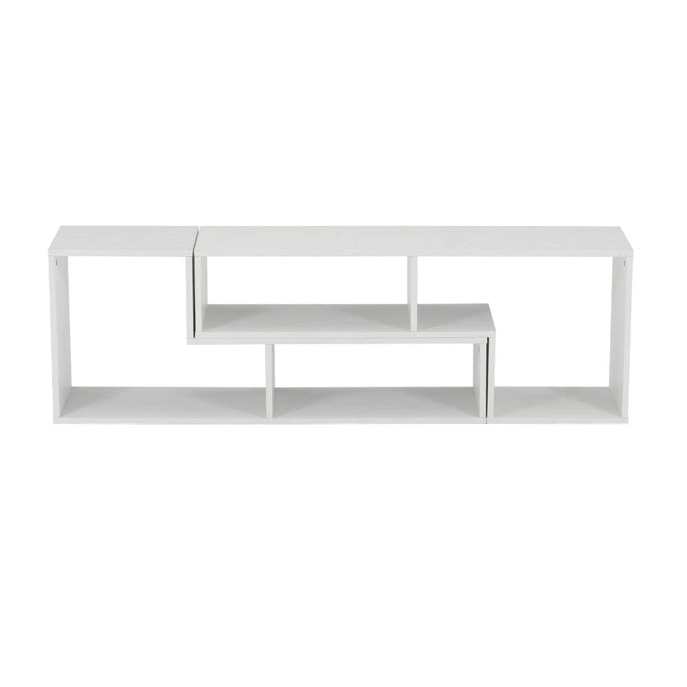 L字型伸縮TVボード 幅1050～2010×奥行296×高さ430mm テレビ台 オープン