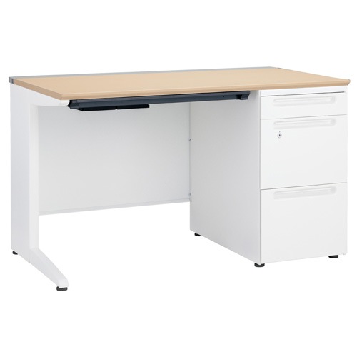 オフィスデスク 幅1200×奥行700×高さ720mm 片袖机 内筒交換錠 中央