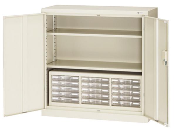 両開き書庫 レターケースセット 備品庫 書類 鍵付き G-N330+A4G