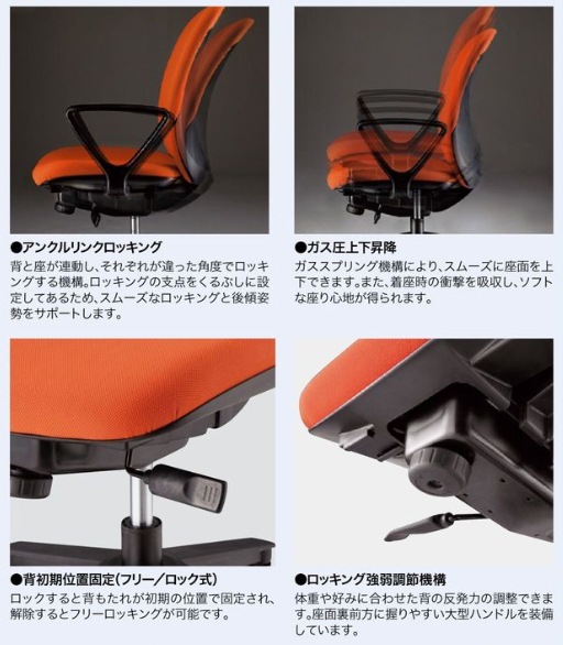 オフィスチェア ミドルバック ハンガー付き 可動肘付き ビニールレザー