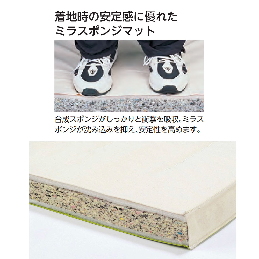体操マット エバニュー ミラスポンジマット 滑止付 幅150×長さ600×厚さ