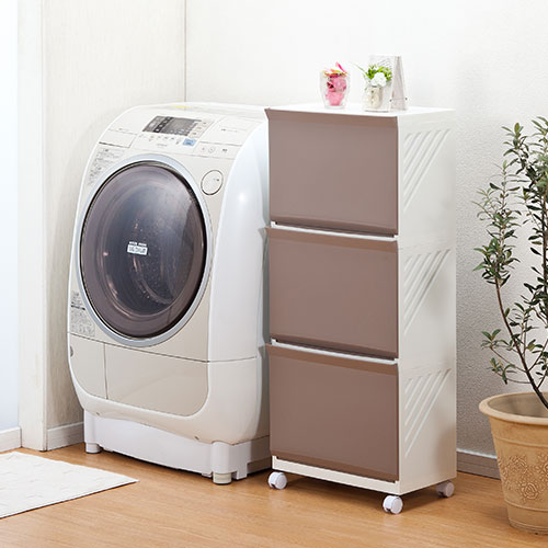 クレバン323 ランドリーチェスト 3段 キャスター付き ランドリー