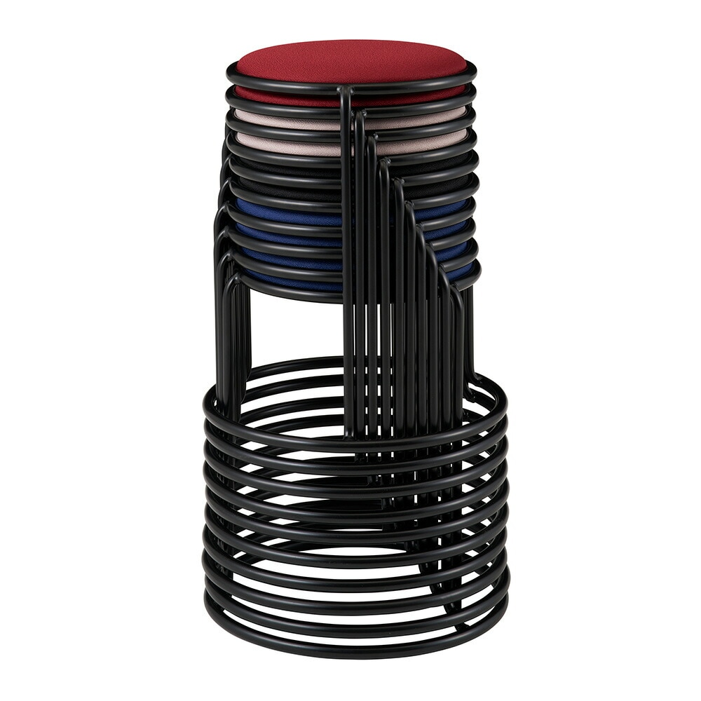 5脚セット　昭和レトロ　緑丸椅子　ライオン事務器LION 丸イス LION (ライオン事務器) 丸イス・角イス 【通販モノタロウ】