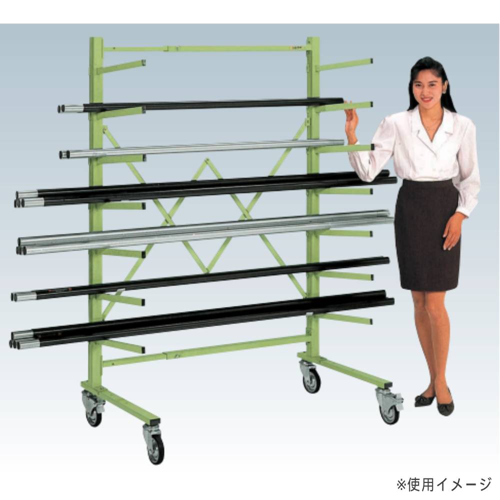 スライドバーラック サカエ 両面タイプ 固定式 幅900～1500×奥行700×高