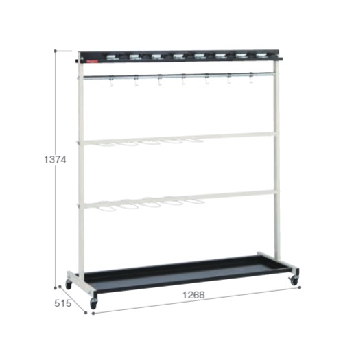 モップハンガー モップ収納ラック 幅1268×奥行515×高さ1374mm