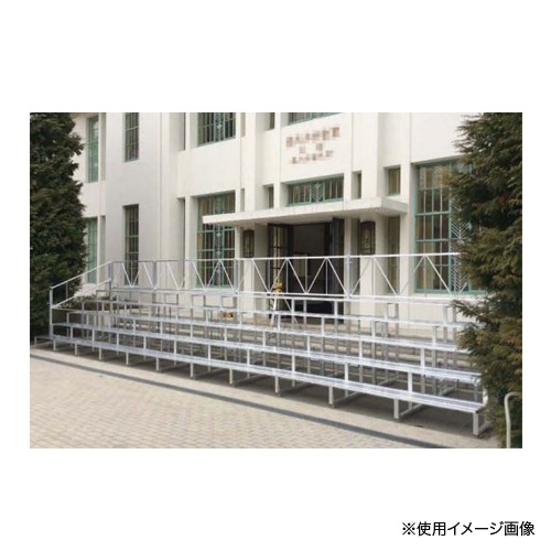 ひな段 3段5連セット 奥行400mm 折りたたみ式 アルミ製 発表会 学芸会