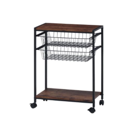 キッチンワゴン 幅520×奥行300×高さ700mm キャスター付きワゴン 木製