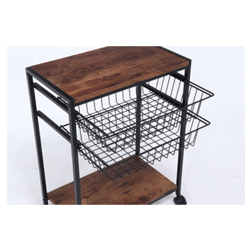 キッチンワゴン 幅520×奥行300×高さ700mm キャスター付きワゴン 木製